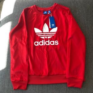 Adidas Red Crew Neck Sweatshirt!